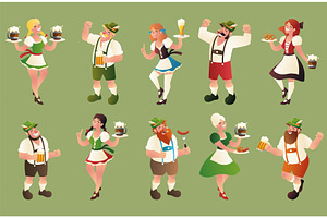 group of bavarian people, a Person Illustration by studiogstock
