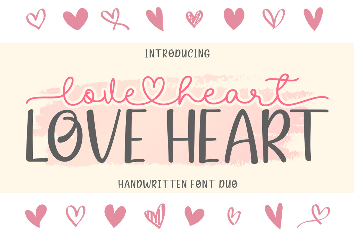 Love Heart Font Duo, a Script Font by Rotterlab Studio (Photo 1 of 8)