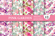 12 Pink Floral Seamless Patterns Set, a Pattern Graphic by Sunset&Sea Design (Thumbnail 1 of 4)