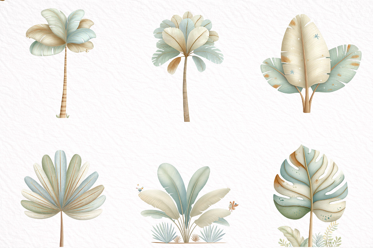 Watercolor Tropical Leaves, Summer, an Illustration by DreamArtGraphic (Photo 7 of 7)