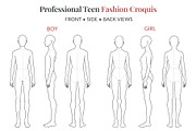 Teen Fashion Croquis Bundle, a Person Illustration by Shorena Fashion Draws (Thumbnail 2 of 13)