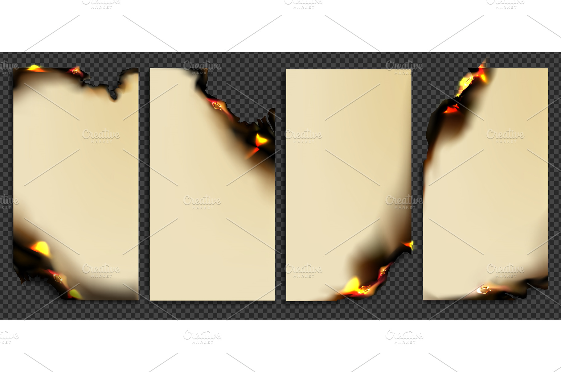 Burn paper with fire, isolated, an Abstract Photo by art PVP - market