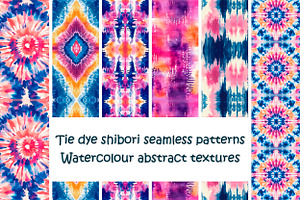 Tie dye shibori watercolor patterns, a Pattern Graphic by SketchArtStudio