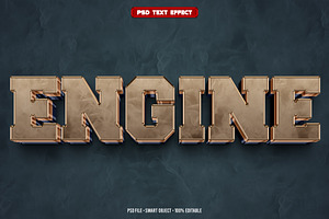Engine 3D editable text effect, a Layer Style Add-On by Hello Muh
