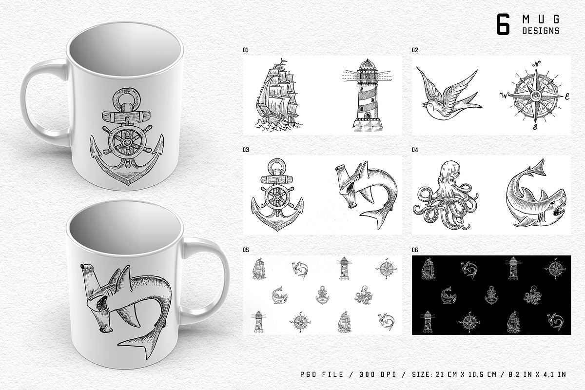Sailor and Nautical Bundle, an Illustration by Goularte Design (Photo 6 of 9)