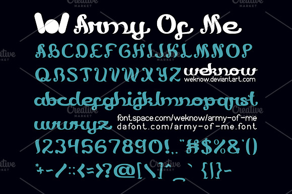 army of me font preview 5
