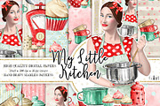 Cooking Digital Paper, Kitchen, a Pattern Graphic by Collart Studio (Thumbnail 1 of 6)