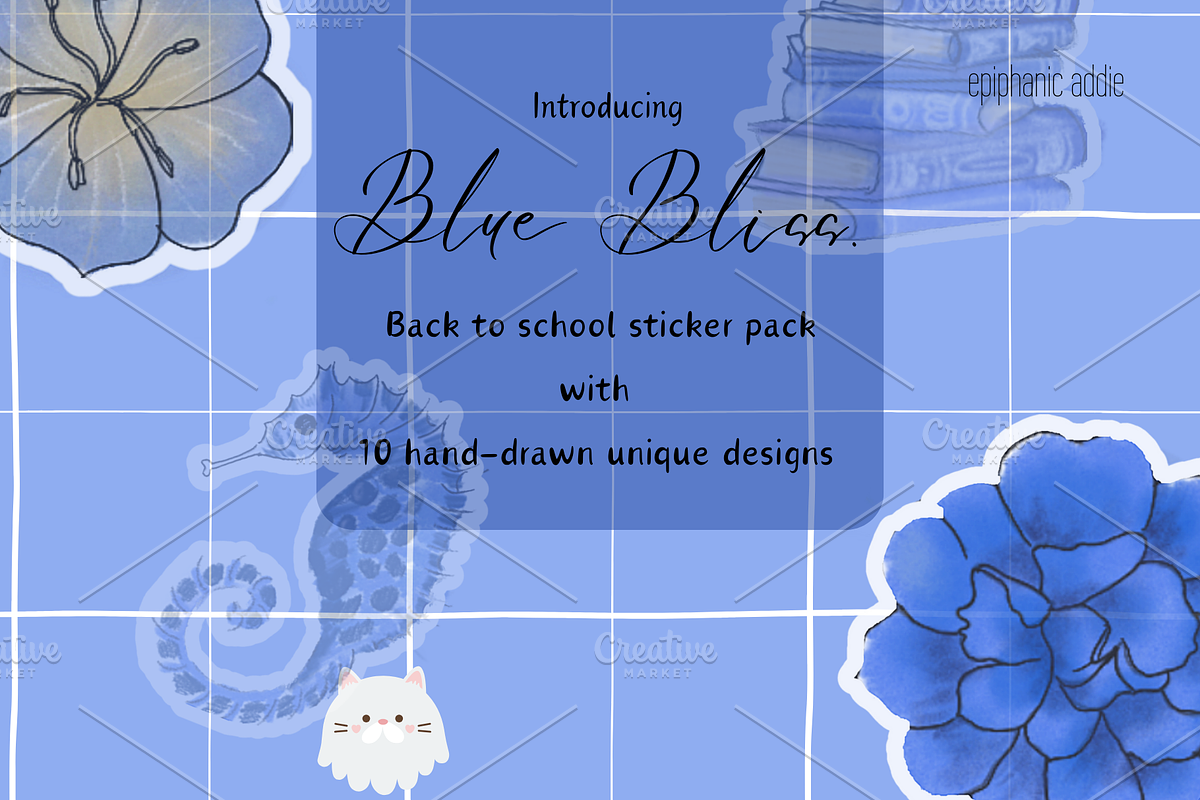Blue Bliss - Back to school Stickers, an Education Illustration by Epiphanic Addie (Photo 1 of 4)