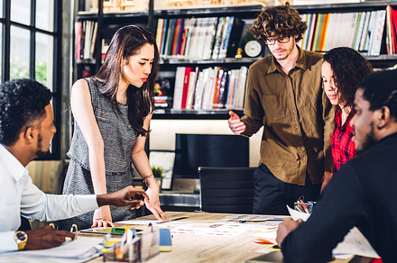 Group of professional business meeting and discussing strategy w, a Person Photo by Art_Photo