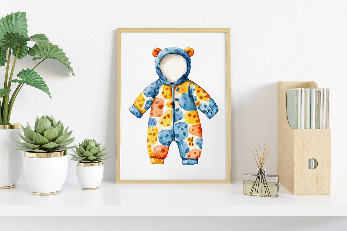 Watercolor Baby Clothes Clipart, an Illustration by Canvas Craft (Photo 6 of 8)