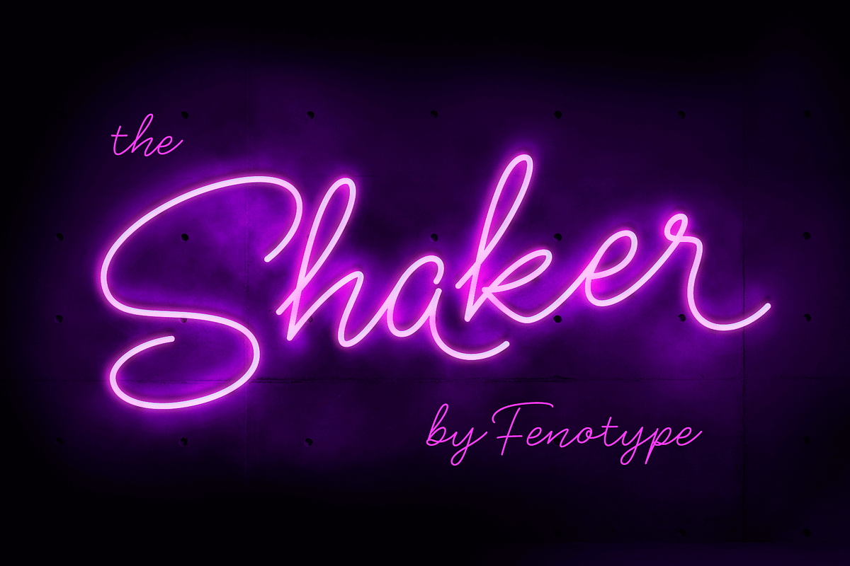 Shaker Script, a Script Font by Fenotype (Photo 1 of 7)