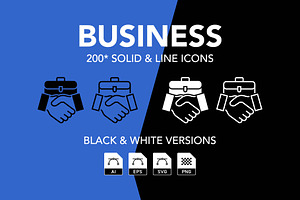 200 Business Vector Icon Set, an Icon by Genestro Shop