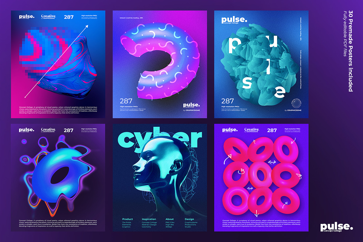 Pulse 287 PNG Elements + 30 Posters, an Object Graphic by Graphicdome (Photo 27 of 27)