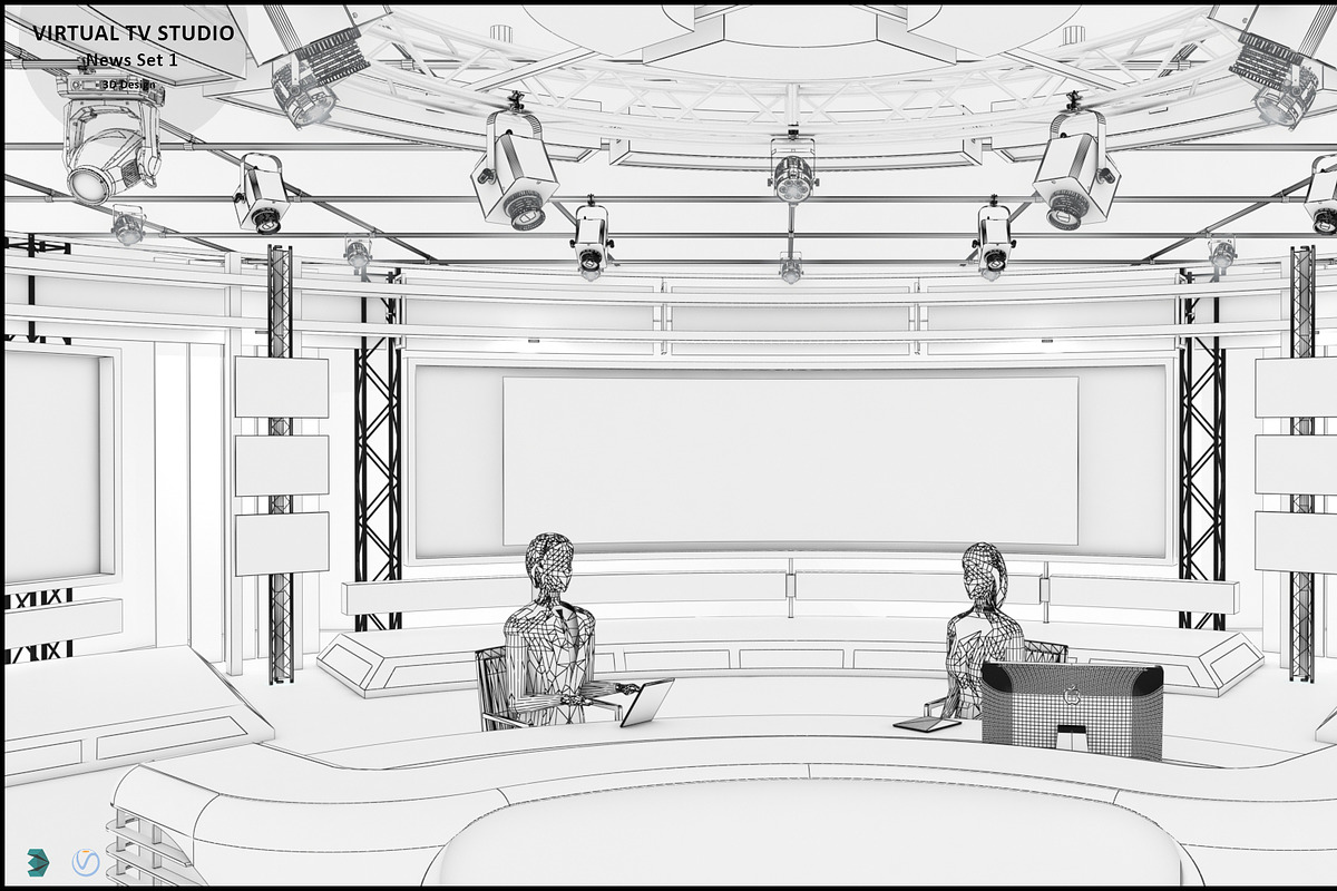 Virtual TV Studio News Set 1, an Architecture 3D Model by akerStudio (Photo 9 of 57)
