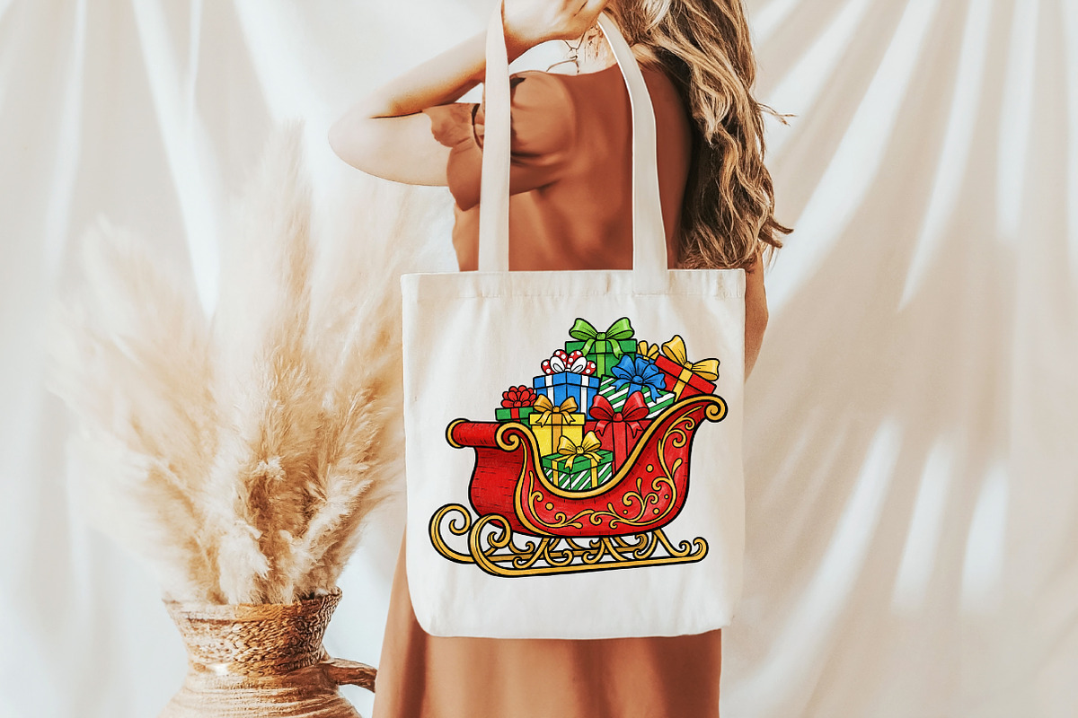Santa Sleigh with presents PNG, an Illustration by Libby Wishes (Photo 3 of 6)
