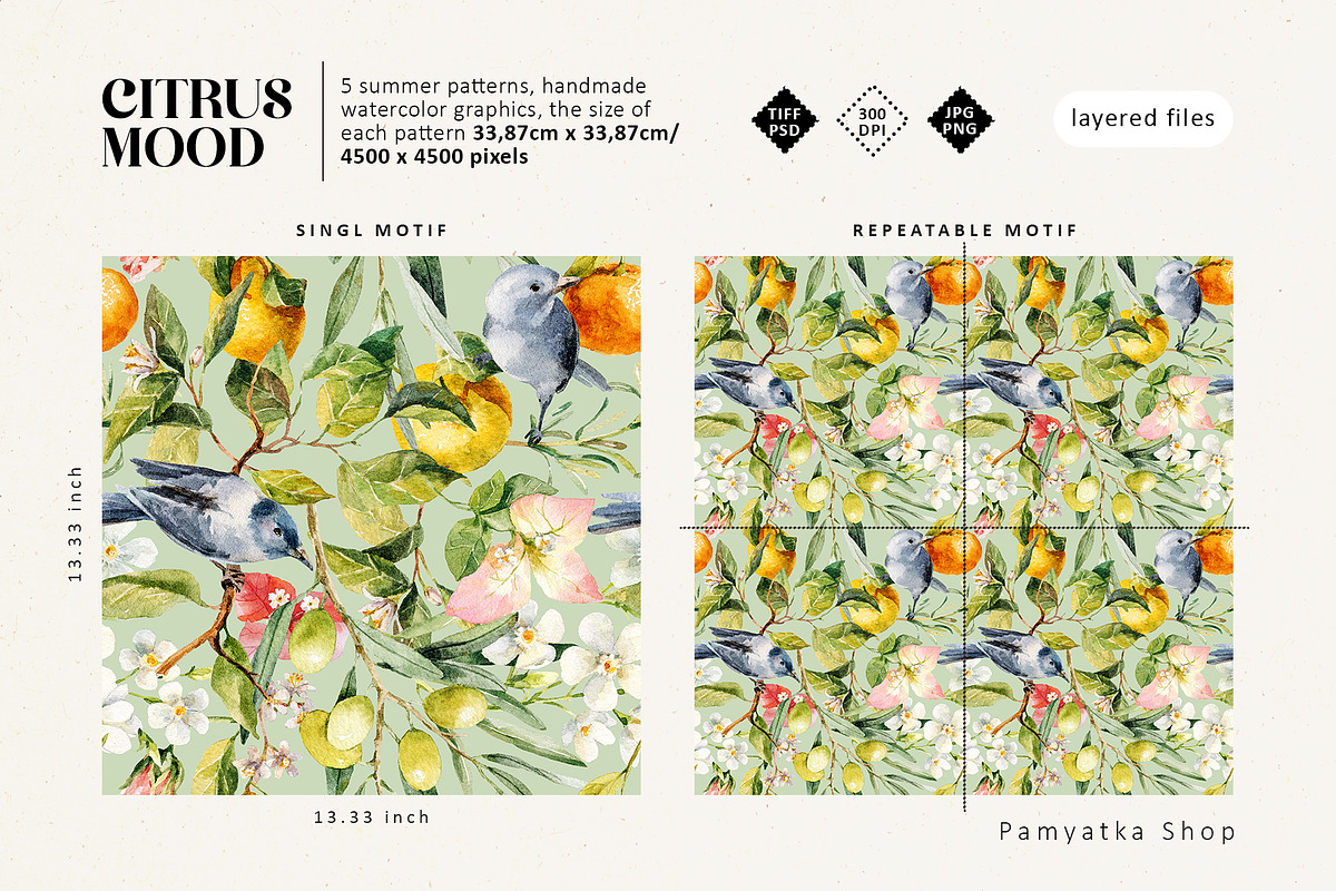 Citrus mood-summer seamless patterns, a Pattern Graphic by Pamyatka Shop (Photo 11 of 13)