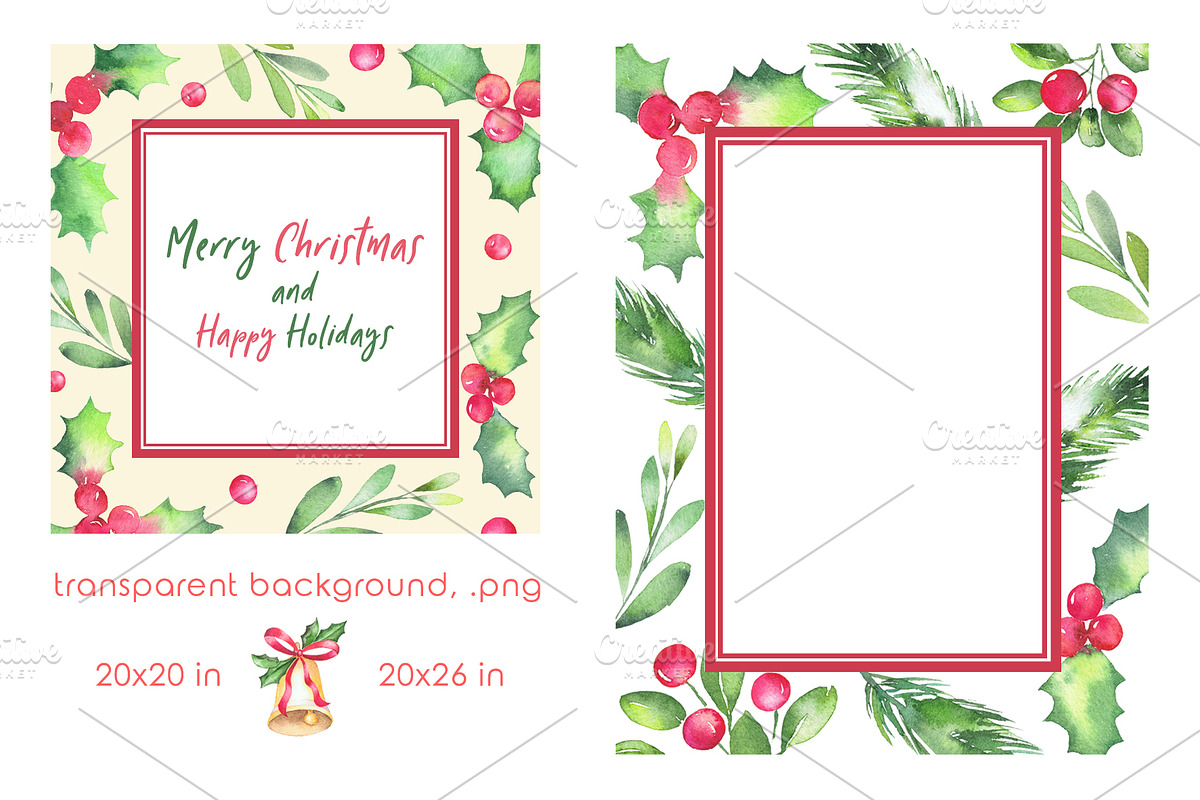 Watercolor Christmas set, Holiday, a Decorative Illustration by Vivitta (Photo 7 of 8)