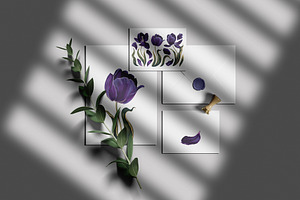 Dark Tulips Vector Set