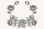 Peony Flower Line Art Illustration, a Decorative Illustration by Kusumaillustration (Thumbnail 9 of 15)
