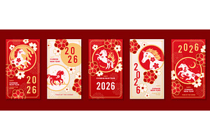 Chinese horse new year cards, an Object Illustration by YummyBuum