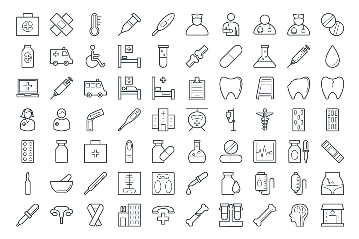 250+ Medical and Health Vector Icons, an Outline Icon by Vectors Market (Photo 2 of 5)