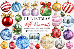 Christmas Ornament Balls Clipart, an Illustration by SinaCreation