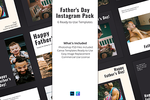 Father's Day Instagram Templates, a Social Media Template by OzQ