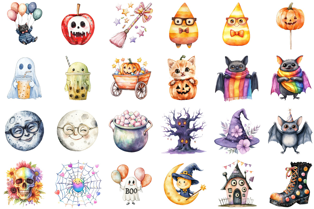 Whimsy Halloween Clipart, an Illustration by Sublimation Artist (Photo 2 of 6)