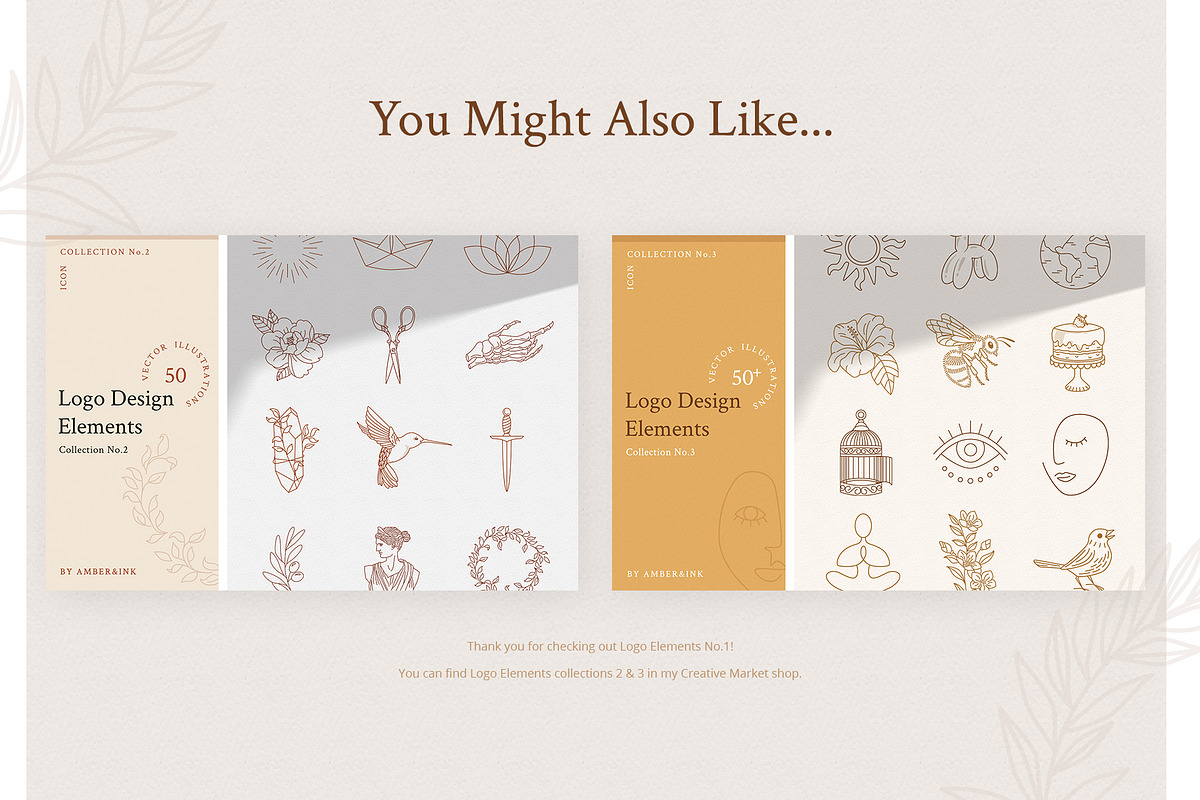 Logo Elements Collection | 50 pieces, a Decorative Illustration by amber&ink (Photo 10 of 10)