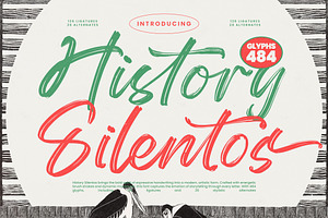 History Silentos Brush Script Font, a Script Font by stylishtype.co