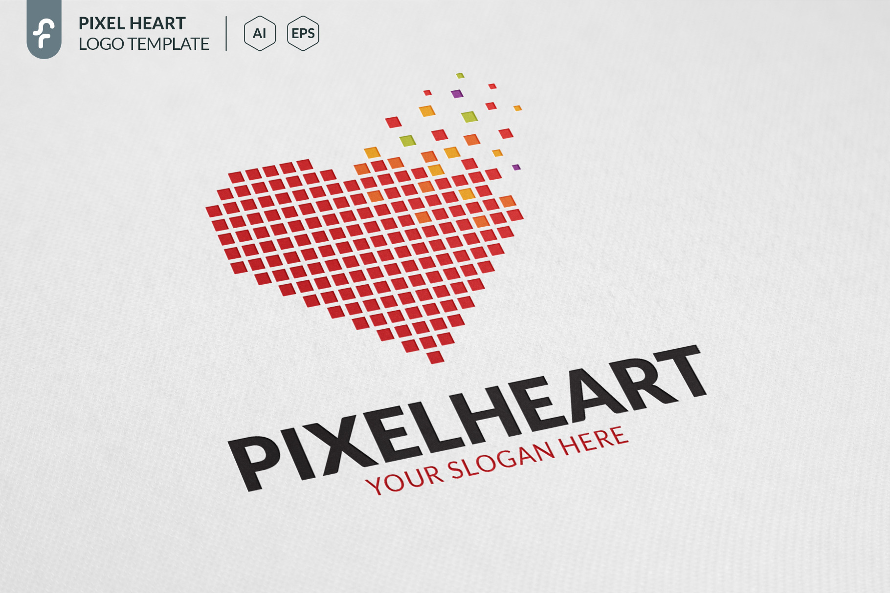 Pixel Heart Logo, a Branding & Logo Template by ft.studio