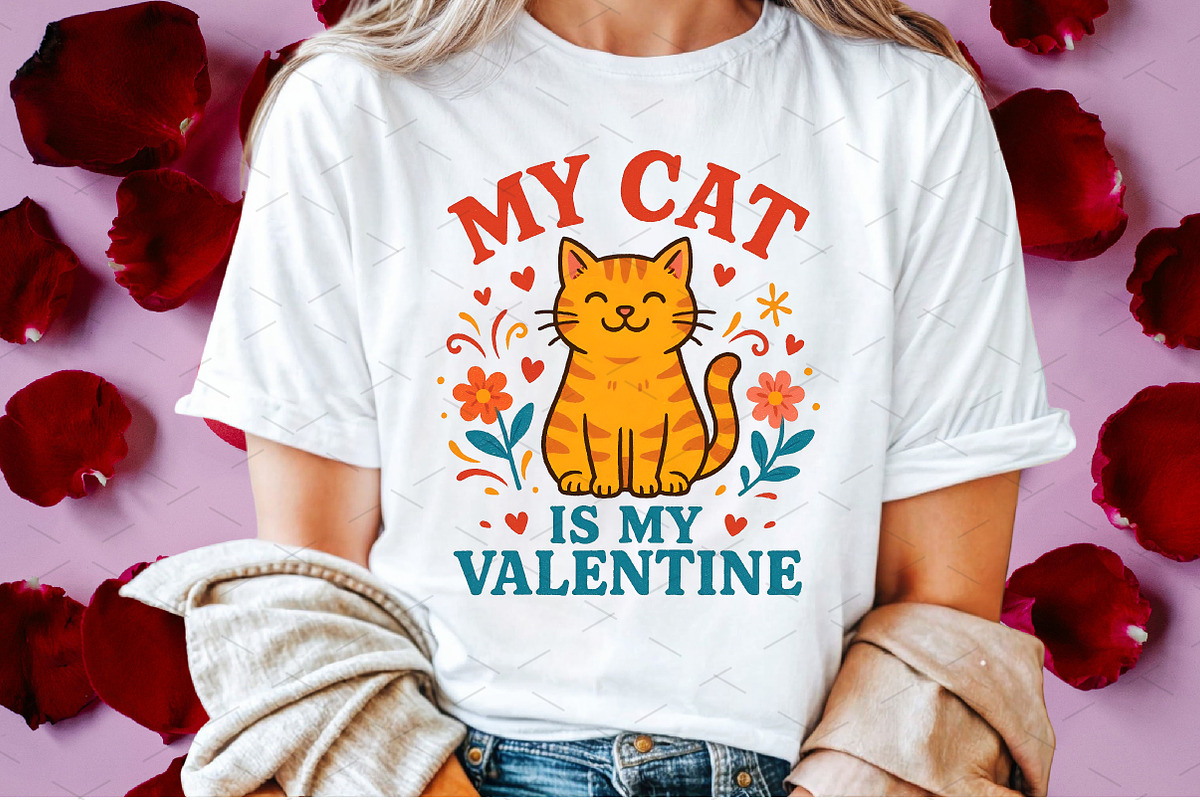 My Cat Is My Valentine PNG Design, an Illustration by Libby Wishes (Photo 2 of 6)