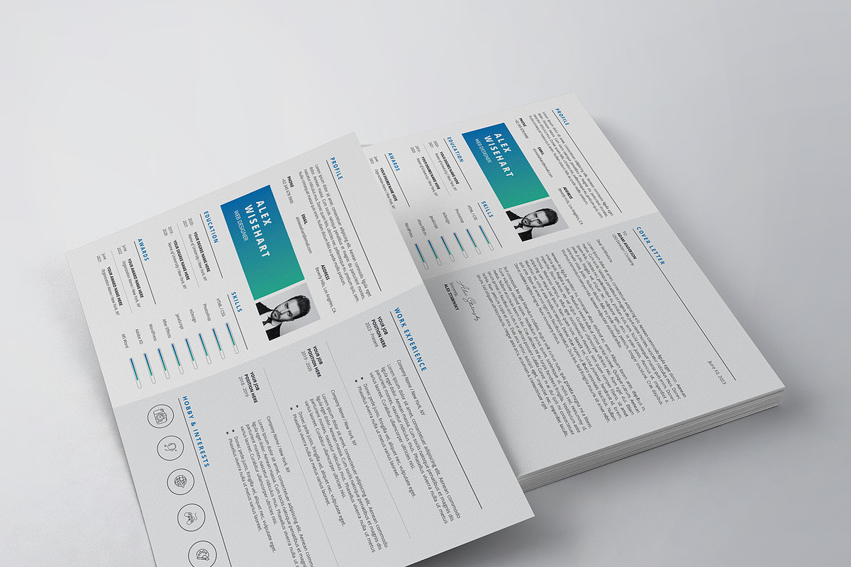 Landscape Resume/CV Template, a Resume Template by HueNestify