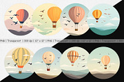 Bird Hot Air Balloon Clipart, a Graphic by Artnoy (Thumbnail 2 of 5)