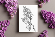 Lilac Flowers Line Art SVG, an Object Graphic by Dervik Art Store (Thumbnail 4 of 7)