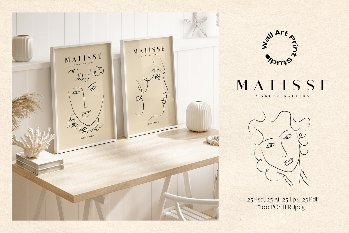 Matisse Modern Gallery 4, a Graphic by Wall Art Print Studio (Photo 21 of 21)