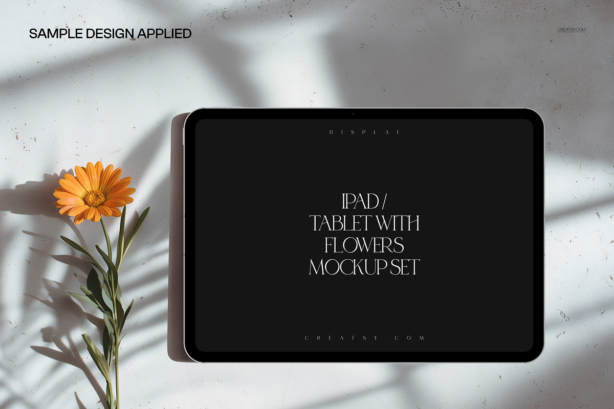 iPad Pro Flowers Display Mockup Set, an iPad Mockup by creatsy5 (Photo 4 of 7)