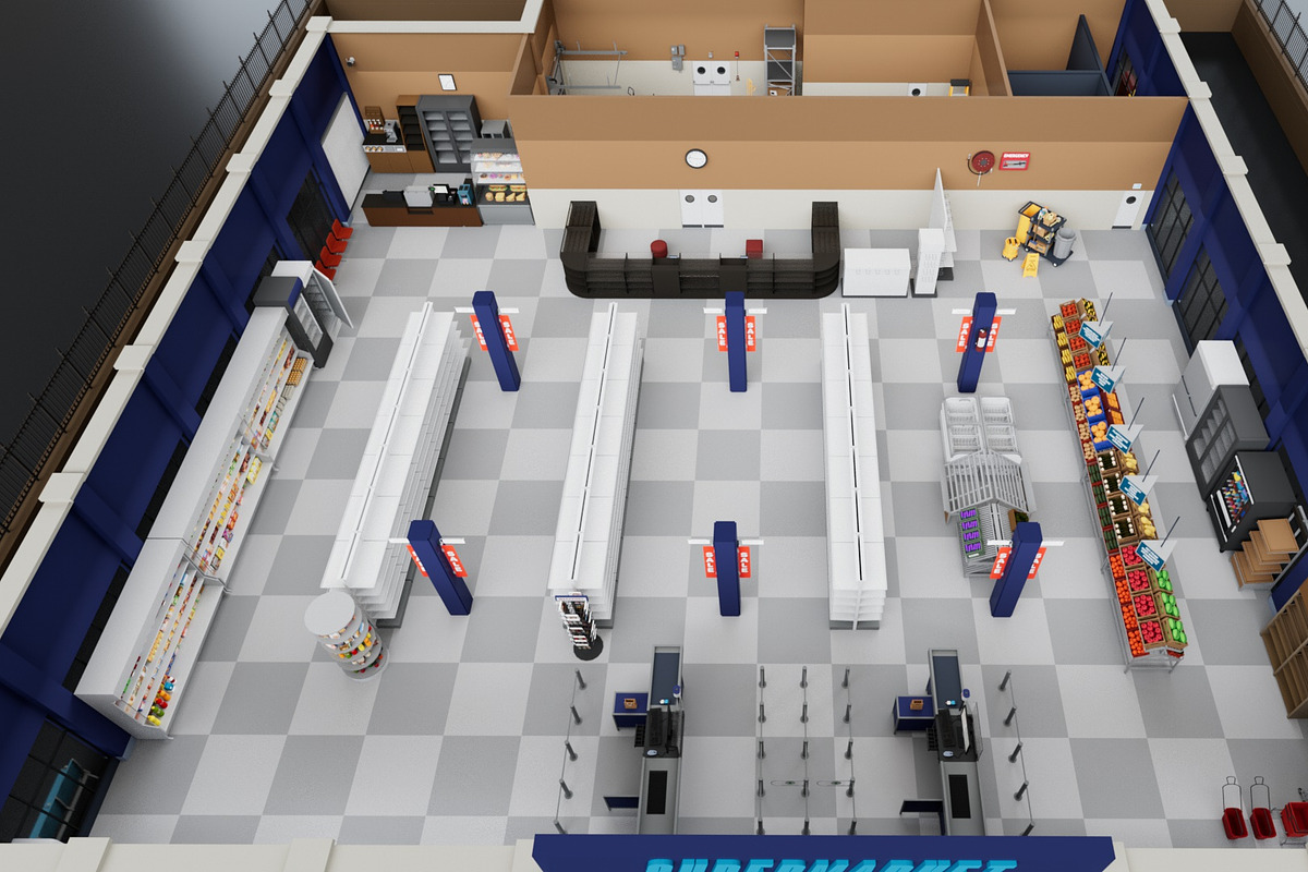 City Supermarket Building Interior, an Architecture 3D Model by multimedia4ds (Photo 10 of 24)