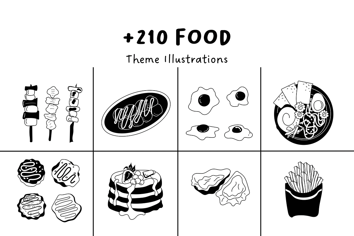 210+ Hand-Drawn Food Illustrations, a Food Illustration by RefocusMyJourney (Photo 1 of 9)