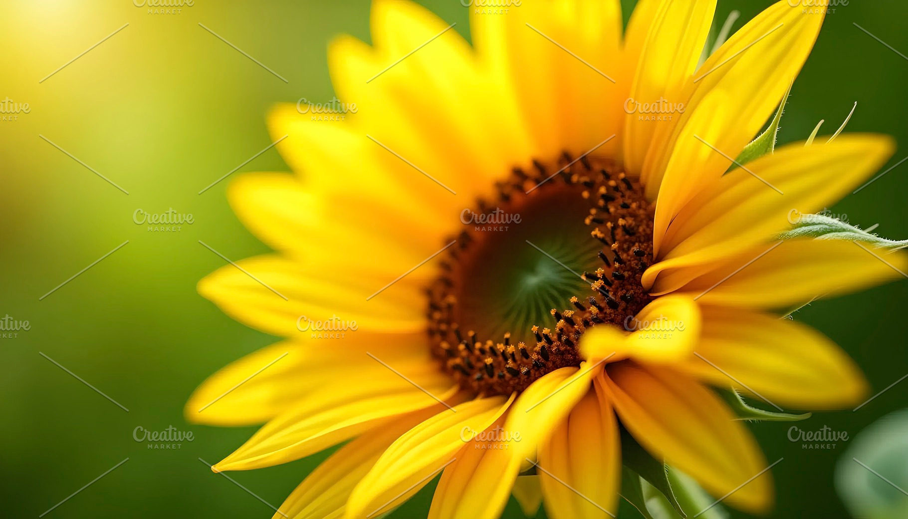 Blooming Sunflower With Sharp And Vi, a Photo by LOGOCREATIVE