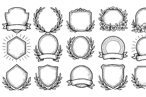 Frame Emblem Collection, an Object Graphic by nikagraphic