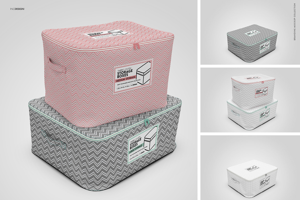 Cloth Storage Cubes Packaging Mockup, a Packaging Mockup by INCDesign (Photo 3 of 5)