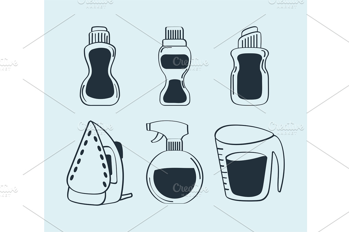 icons of laundry, an Object Illustration by studiogstock