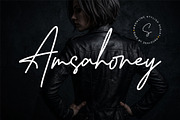 Amsahoney - Monoline Stylish Script, a Script Font by Sealoung (Thumbnail 1 of 11)