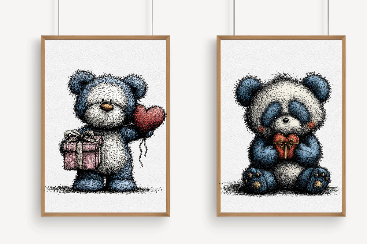 Valentine Panda Heart Box Clipart, an Illustration by Libby Wishes (Photo 3 of 6)
