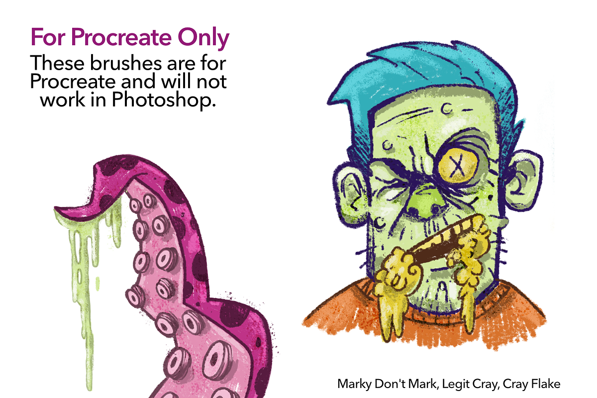 Procreate Cray-Cray Crayon Brushes, a Brush Add-On by Ink Gang Boss (Photo 7 of 8)