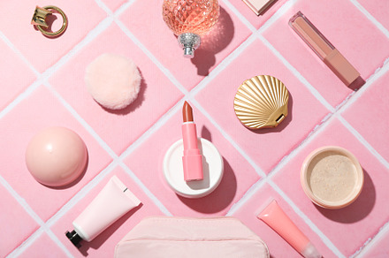 Bath accessories, toilet bag for different self care items, a Beauty & Fashion Photo by AtlasStudio PRO