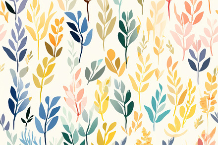 A pattern of colorful leaves on a white background created with Generative AI t, a Background Photo by OSORIOartist