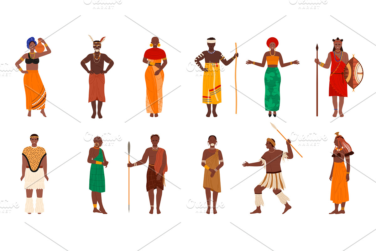 African indigenous people of tribe, a Person Illustration by Flashvector