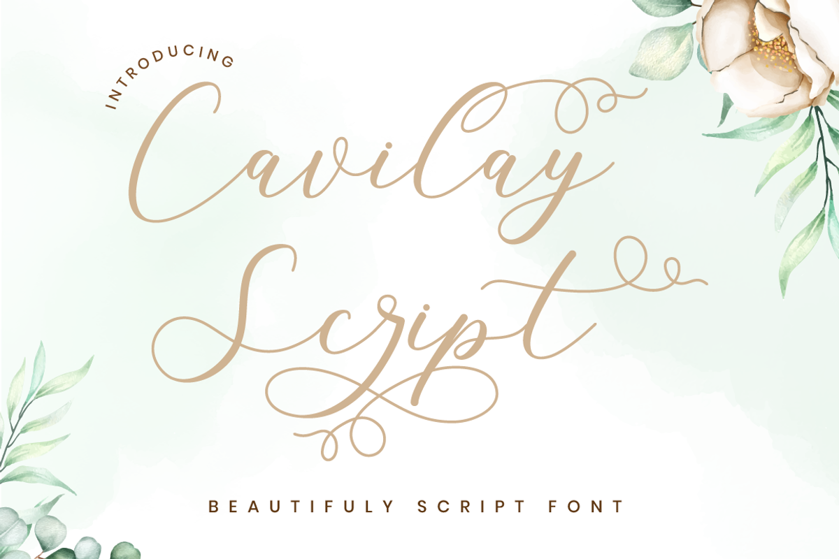 Cavilay Script - Wedding Font, a Script Font by PutraCetol Studio (Photo 1 of 13)